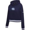 Pro Standard NCAA womens Womens College Classic Chenille Brushed Back French Terry Cropped Pullover Hoodie(Midnight Navy)