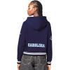 Pro Standard NCAA womens Womens College Classic Chenille Brushed Back French Terry Cropped Pullover Hoodie(Midnight Navy)