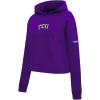 Pro Standard NCAA womens Womens College Classic Chenille Brushed Back French Terry Cropped Pullover Hoodie(Purple)