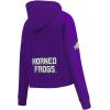 Pro Standard NCAA womens Womens College Classic Chenille Brushed Back French Terry Cropped Pullover Hoodie(Purple)