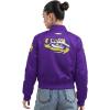 Pro Standard NCAA womens Womens College Classic Chenille Satin Jacket(Purple)