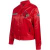 Pro Standard NCAA womens Womens College Classic Chenille Satin Jacket(Red)