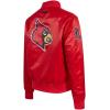 Pro Standard NCAA womens Womens College Classic Chenille Satin Jacket(Red)
