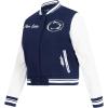Pro Standard NCAA womens Womens College Classic Chenille Wool Varsity Jacket(Midnight Navy/White)
