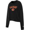 Pro Standard Womens NHL Classic Chenille Brushed Back French Terry Crewneck Sweatshirt(Black)