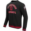 Pro Standard mens Pro Standard Mens Classic Chenille Brushed Back French Terry Crewneck Sweatshirt(Black/Red/Black)