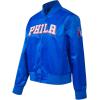Pro Standard womens Pro Standard Womens Nba Classic Chenille Satin Jacket(Royal Blue)