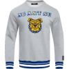 Pro Standard Mens College Classic Chenille Brushed Back French Terry Crewneck Sweatshirt(Heather Grey/Dodger Blue)