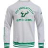 Pro Standard Mens College Classic Chenille Brushed Back French Terry Crewneck Sweatshirt(Heather Grey/Green)