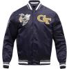 Pro Standard Mens College Classic Chenille Satin Jacket(Midnight Navy)