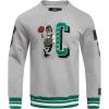Pro Standard Mens NBA Reverse French Terry Pull Over Hoodie(Heather Grey/Green)