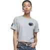 Pro Standard NCAA Womens Womens College Classic Chenille Cotton Short Sleeve Boxy Tee(Heather Grey)