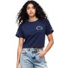 Pro Standard NCAA Womens Womens College Classic Chenille Cotton Short Sleeve Boxy Tee(Midnight Navy)