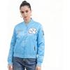 Pro Standard NCAA womens Womens College Classic Chenille Satin Jacket(University Blue)