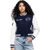 Pro Standard NCAA womens Womens College Classic Chenille Wool Varsity Jacket(Midnight Navy/White)