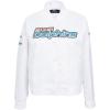 Pro Standard Womens NFL Classic Chenille Satin Jacket(White)