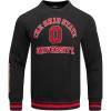 Pro Standard mens Pro Standard Mens Classic Chenille Brushed Back French Terry Crewneck Sweatshirt(Black/Red/Black)