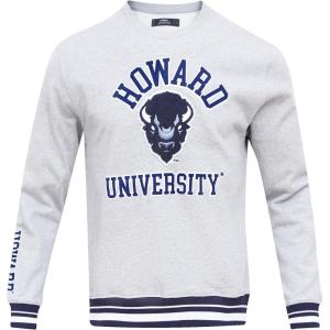 Pro Standard Mens College Classic Chenille Brushed Back French Terry Crewneck Sweatshirt(Heather Grey/Midnight Navy)