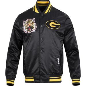 Pro Standard Mens College Classic Chenille Satin Jacket(Black/Yellow)