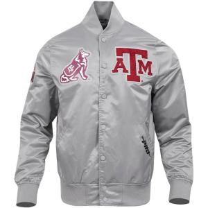 Pro Standard Mens College Classic Chenille Satin Jacket(Gray)