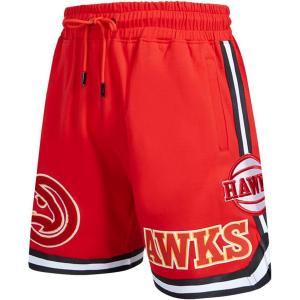 Pro Standard Mens NBA Classic Chenille Cotton Double Knit Athletic Short(Red)