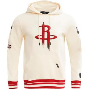Pro Standard Mens NBA Reverse French Terry Pull Over Hoodie(Eggshell/ Red)