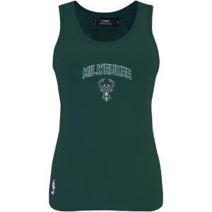 Pro Standard NBA Womens Womens NBA Classic Chenille Cotton Tank Top(Forest Green)