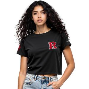 Pro Standard NCAA Womens Womens College Classic Chenille Cotton Short Sleeve Boxy Tee(Black)