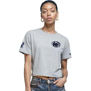 Pro Standard NCAA Womens Womens College Classic Chenille Cotton Short Sleeve Boxy Tee(Heather Grey)