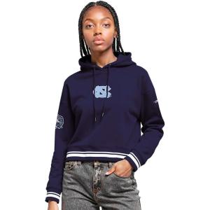 Pro Standard NCAA womens Womens College Classic Chenille Brushed Back French Terry Cropped Pullover Hoodie(Midnight Navy)