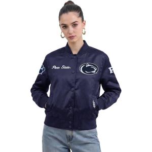 Pro Standard NCAA womens Womens College Classic Chenille Satin Jacket(Midnight Navy)