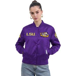 Pro Standard NCAA womens Womens College Classic Chenille Satin Jacket(Purple)