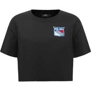 Pro Standard NHL Womens Pro Standard Womens NHL Classic Chenille Short Sleeve Boxy Tee(Black)