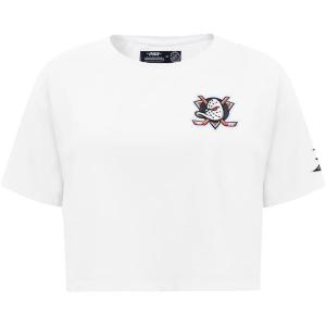 Pro Standard NHL Womens Pro Standard Womens NHL Classic Chenille Short Sleeve Boxy Tee(White)