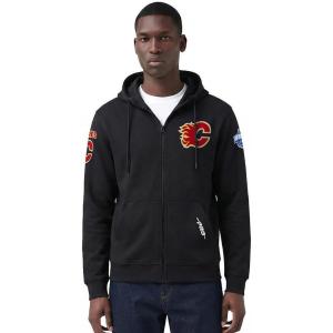 Pro Standard NHL mens Mens Nhl Classic Chenille Cotton Double Knit Full Zip Hoodie(Black)