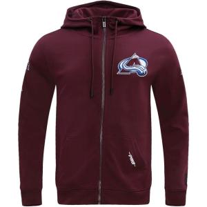 Pro Standard NHL mens Mens Nhl Classic Chenille Cotton Double Knit Full Zip Hoodie(Team Color)