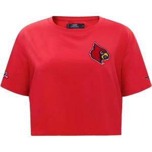 Pro Standard Women’s College Classic Chenille Short Sleeve Boxy Tee(Red)
