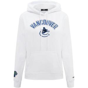 Pro Standard Womens NHL Classic Chenille Brushed Back French Terry Pull Over Hoodie(White)