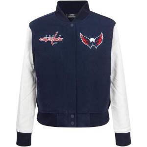 Pro Standard Womens NHL Classic Chenille Varsity Jacket(Midnight Navy/White)