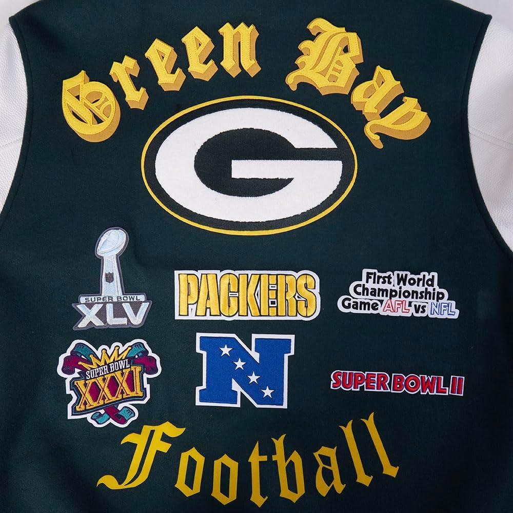 image:imagePro Standard Mens NFL Green Bay Packers Old English Varsity Jacket
