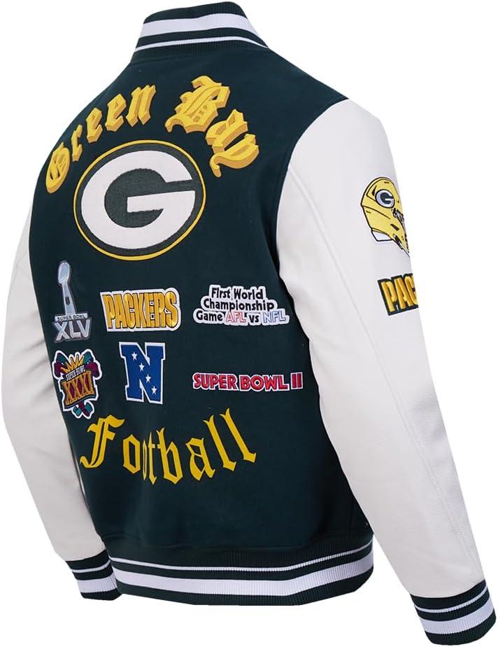 image:imagePro Standard Mens NFL Green Bay Packers Old English Varsity Jacket