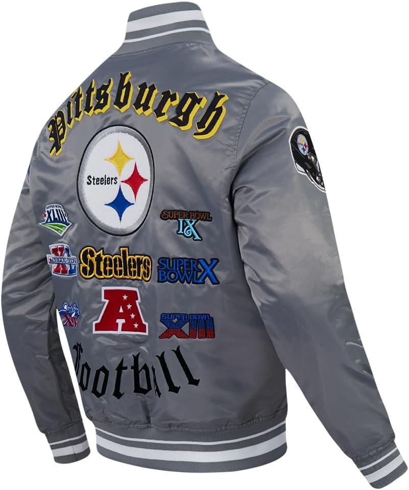 image:imagePro Standard Mens NFL Pittsburgh Steelers Old English Satin Jacket