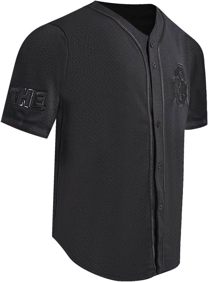 image:imagePro Standard NCAA Mens Mens College Classic Triple Black Mesh Button Down TopJet Black