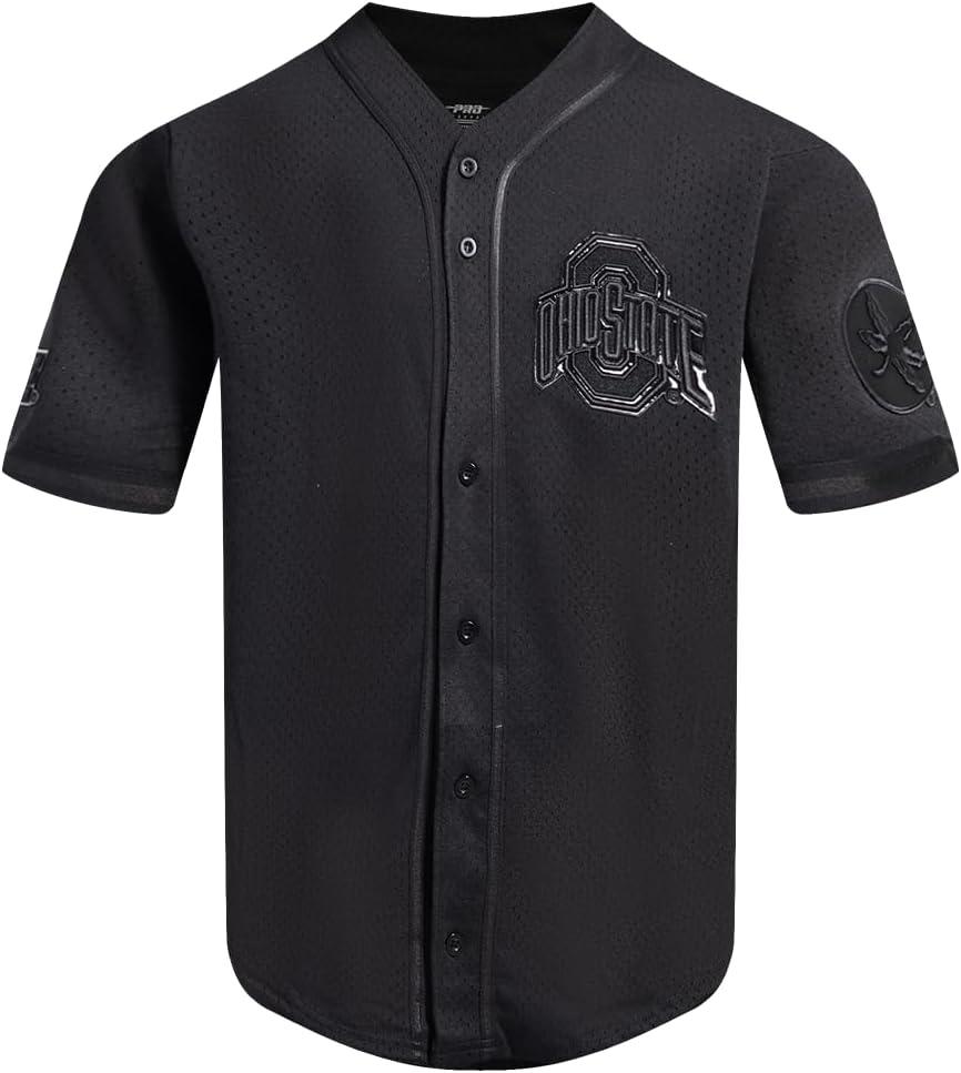 image:imagePro Standard NCAA Mens Mens College Classic Triple Black Mesh Button Down TopJet Black
