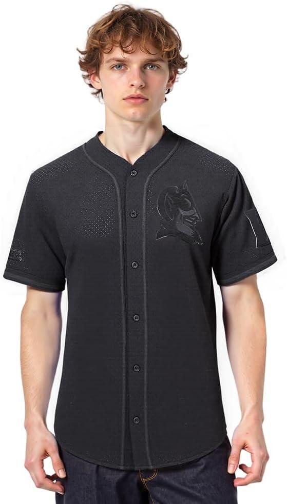 image:imagePro Standard NCAA Mens Mens College Classic Triple Black Mesh Button Down TopJet Black