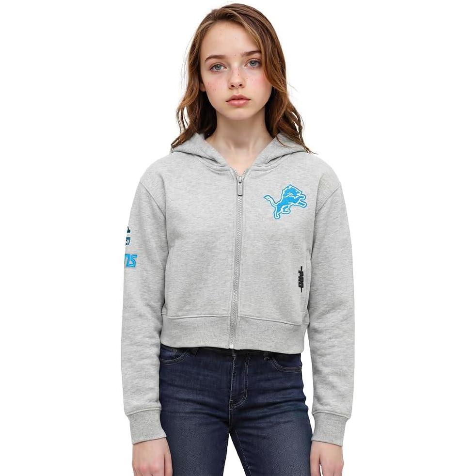 image:imagePro Standard Big Girls NFL Classic Essentials Full Zip HoodieHeather Grey