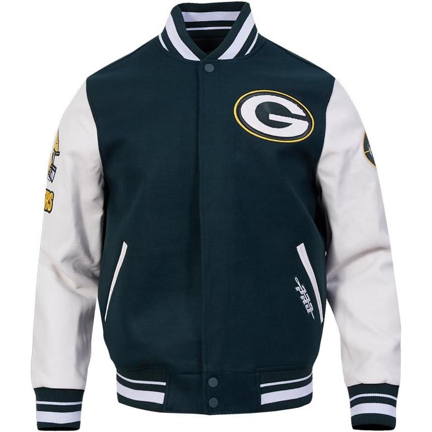 image:imagePro Standard Mens NFL Green Bay Packers Old English Varsity Jacket