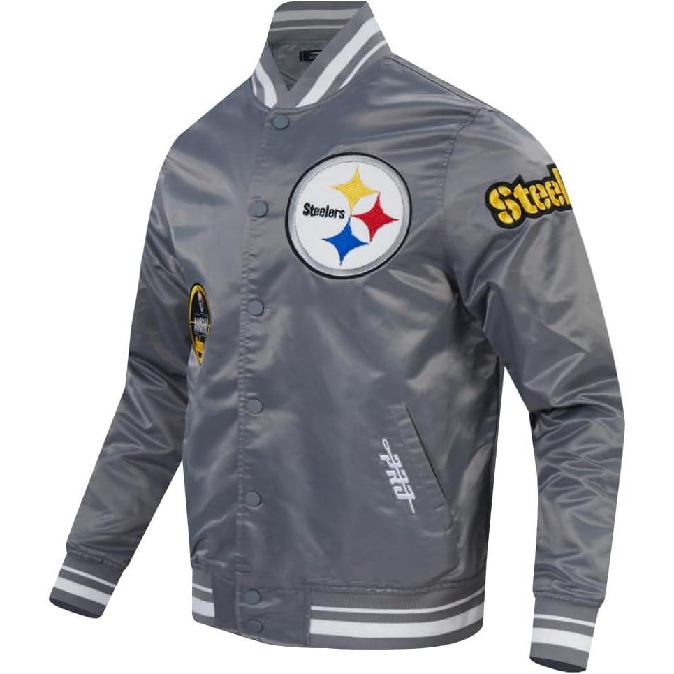 image:imagePro Standard Mens NFL Pittsburgh Steelers Old English Satin Jacket