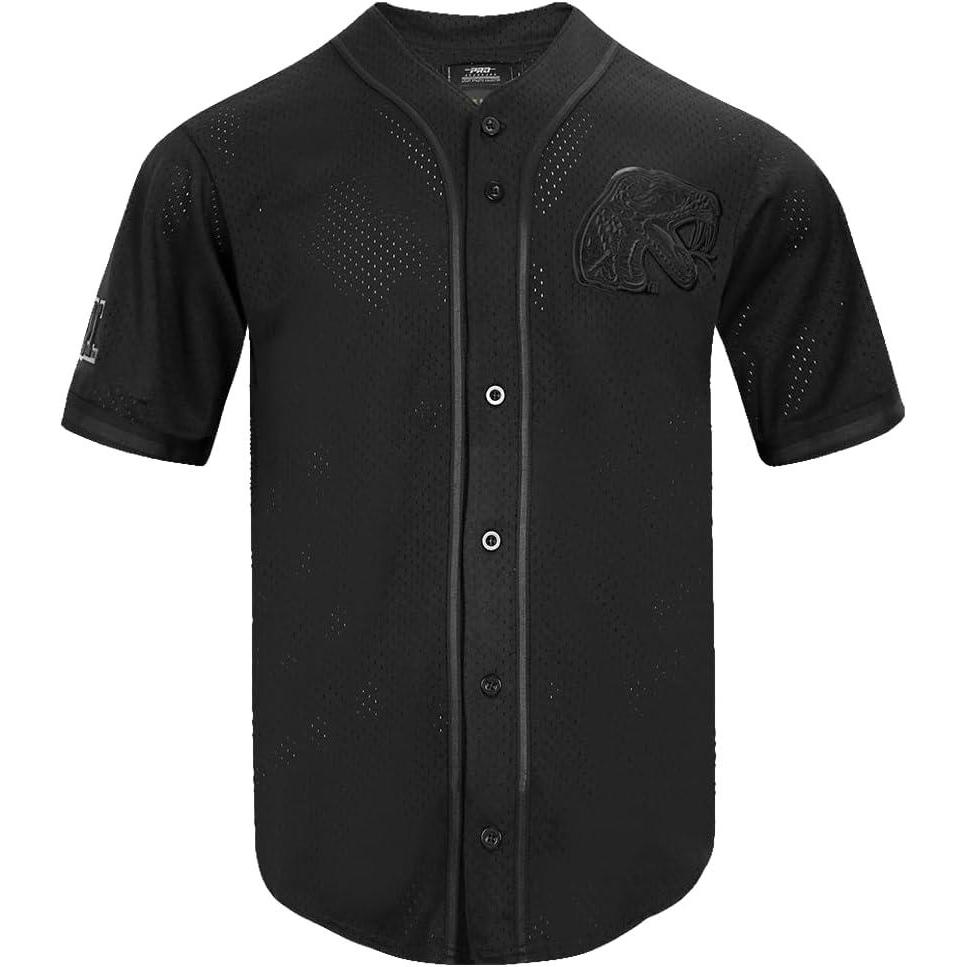image:imagePro Standard NCAA Mens Mens College Classic Triple Black Mesh Button Down TopJet Black