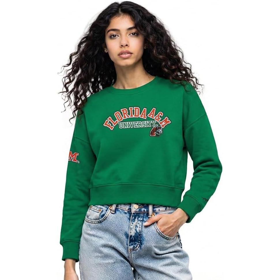 image:imagePro Standard NCAA womens Womens College Classic Essentials Brushed Back French Terry Crewneck SweatshirtKelly Green